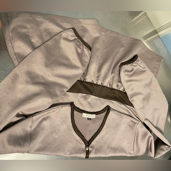 Elpis - metallic gold and brown peplum blouse - Picture 8 of 10